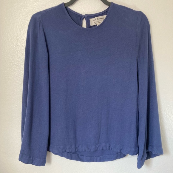 Cloth and Stone Purple Bell Sleeve Blouse - Picture 2 of 7